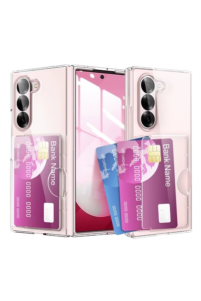 REDz Accessories Husă premium cu slot pentru card, Samsung Galaxy Z Fold 6, protecție discretă, transparentă