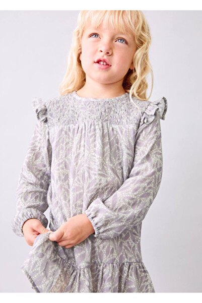 MANGO Baby Desenli pamuklu elbise