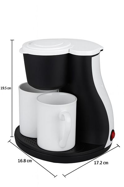 Biki Portable Drip Coffee Maker – 240ml, 450W, With 2 Cups, On/Off Switch | ماكينة قهوة بالتقطير