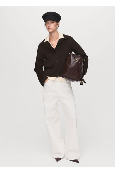 MANGO Woman Düğmeli yün ceket