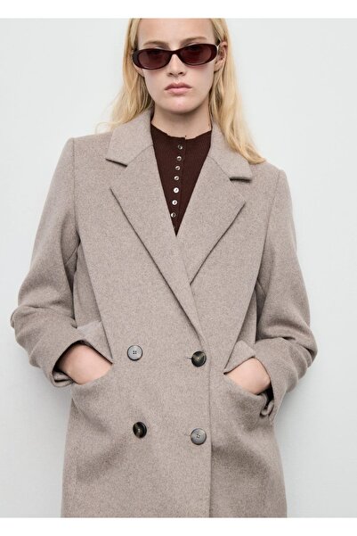 MANGO Woman Kruvaze yün palto