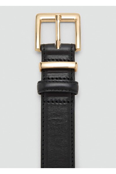 MANGO Woman Kare tokalı deri kemer