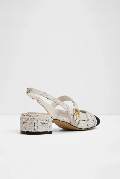 Aldo Agathe - Women's White Block Heeled Buckle Open Back Shoes