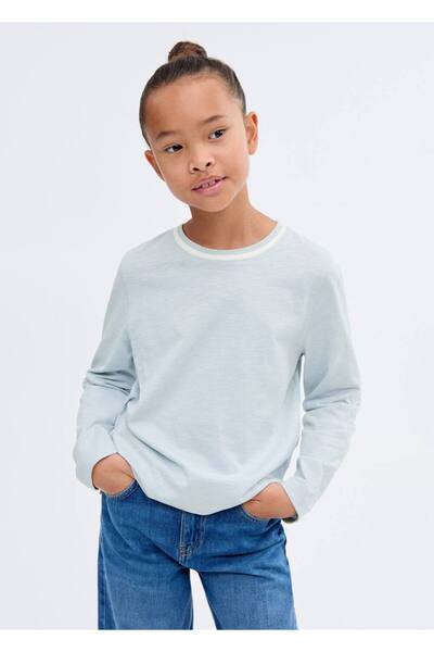 MANGO Kids Kontrast yakalı tişört