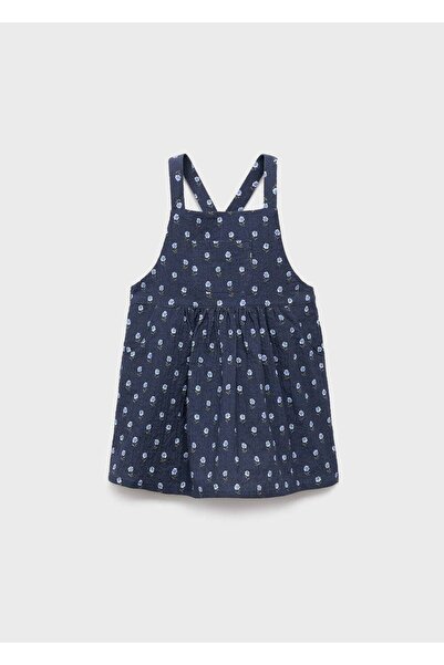 MANGO Baby Çiçek desenli kot elbise