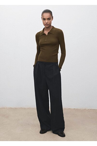 MANGO Woman Polo yaka ribana kazak