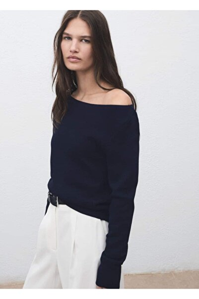 MANGO Woman Pulover subțire din tricot cu decolteu bărcuță