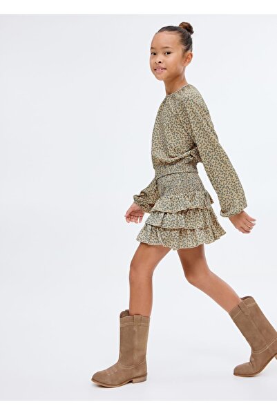 MANGO Kids Çiçek desenli evaze etek