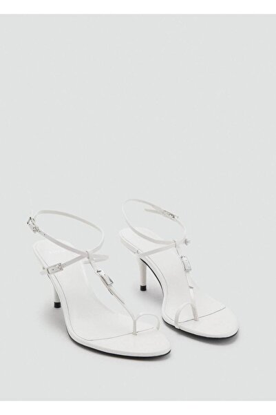 MANGO Woman Tokalı deri topuklu sandalet