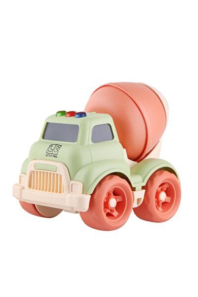 lets be child Camion-betoniera cu sunete si lumini, verde/portocaliu, 11x14.5