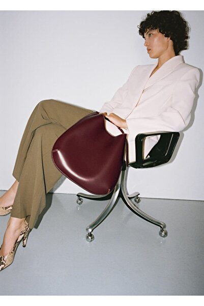 MANGO Woman Oval büyük boy omuz çantası