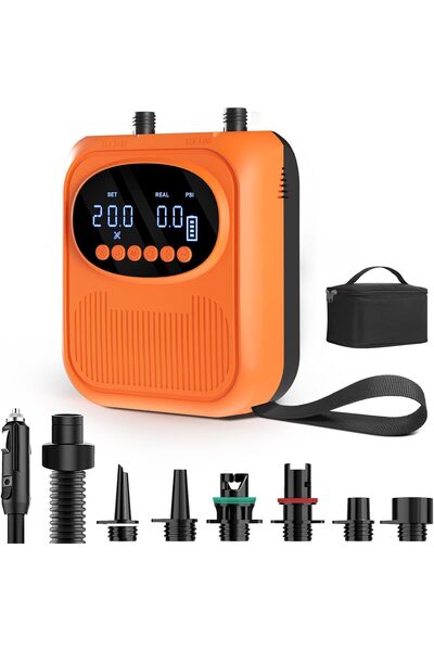 Generic Mojimdo 20PSI High Pressure Paddle Board Pump, Rechargeable SUP Pump with Inflation and Deflation, A