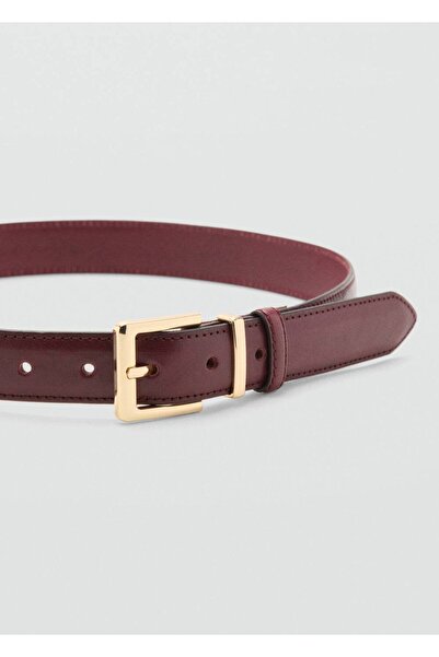 MANGO Woman Kare tokalı deri kemer