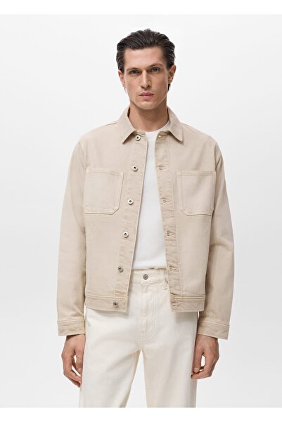MANGO Man Kürk yakalı denim mont