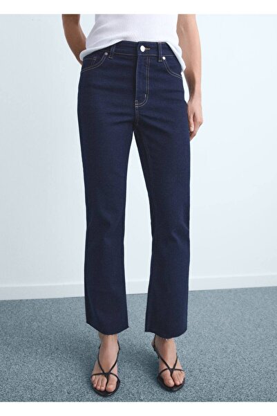 MANGO Woman Sienna flare crop jean pantolon