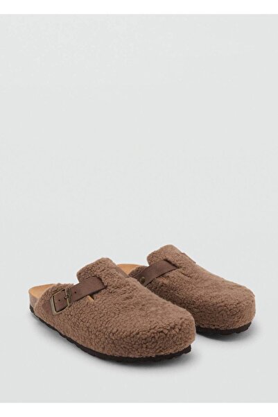 Mango Teen Kürk görünümlü clog terlik