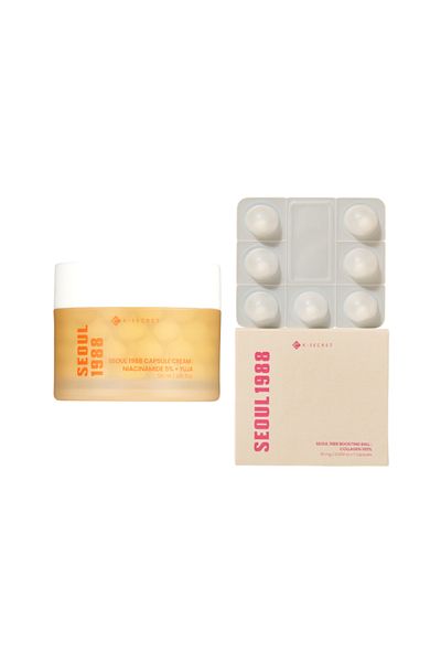 KSECRET - SEOUL 1988 Boosting Ball : Collagen 100% - 35 mg x 7 (1 ea) X Capsule Cream : Niacinamide