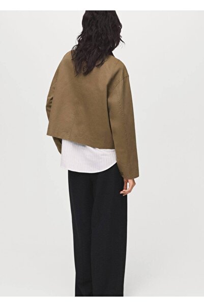 MANGO Woman Kadife yaka denim parka