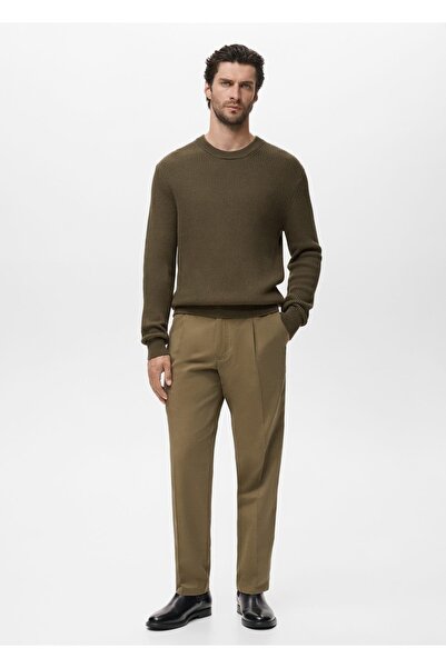 MANGO Man İnce triko ribana pamuklu kazak