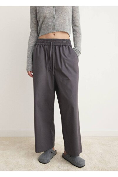 MANGO Woman Pamuklu cepli crop pantolon