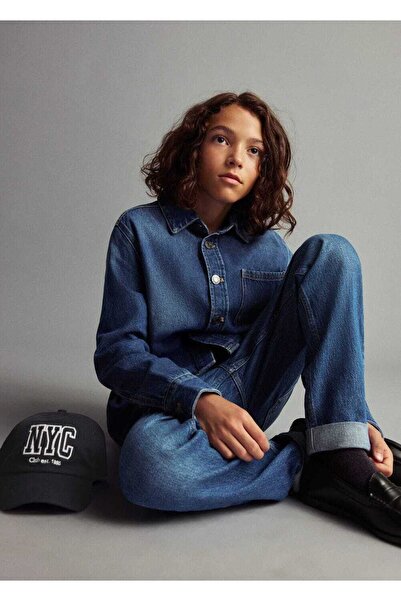 MANGO Kids Harf işlemeli şapka