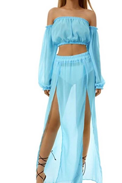 ZZ kadın bikini üstü elbise tül iki parça