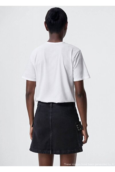 Mango Teen Yıldız zımbalı kargo etek