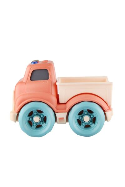 lets be child Camion-platforma cu lumini si sunete, portocaliu, 15x11cm, LC