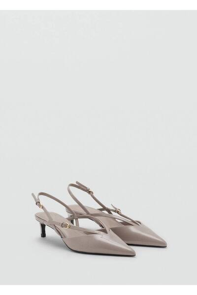 MANGO Woman Bantlı kitten topuklu ayakkabı