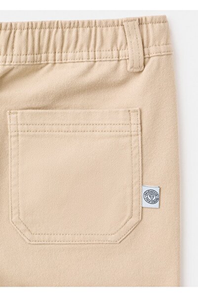 MANGO Kids Düz kesim pamuklu pantolon