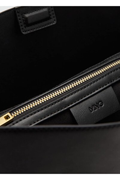 MANGO Woman Metal detaylı shopper çanta