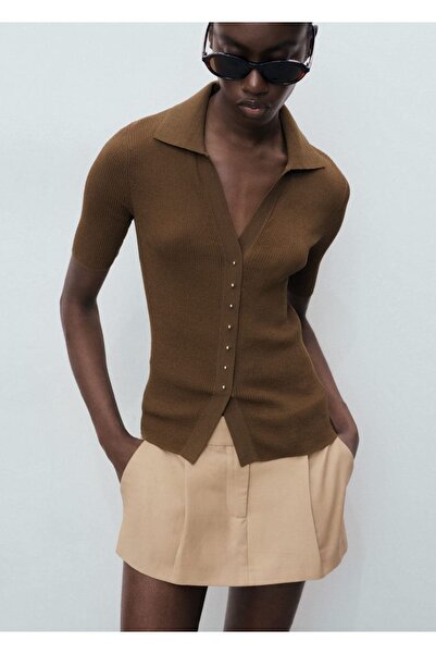 MANGO Woman Polo yaka ribana kazak