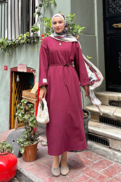 Ceylan Otantik Bordo Süprem Basic Elbise