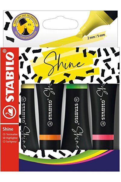 Rtc Textmarker Stabilo Shine, 4 culori/etui carton, ga