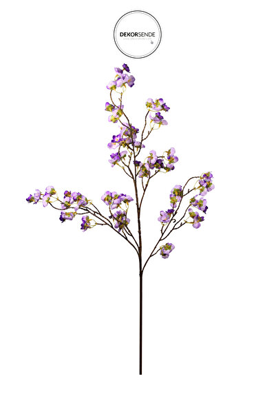 Dekorsende Yapay Kiraz Çiçeği Dalı Mor 65 cm