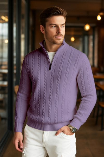 Pampino Zippered Men's Sweater - Comfortable and Stylish Knitwear Model