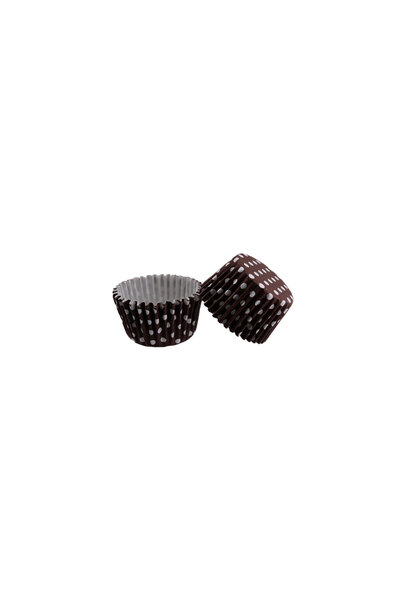 TT Tahtakale Toptancıları Cake Mold Pet Capsule 52X45 mm Paper Cupcake Paper (100 Pieces) Polka Dot Brown