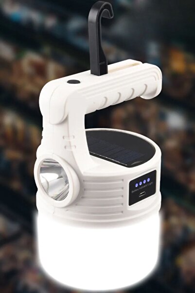 Buffer ® LED Güneş Enerjili Kamp Lambası–2000 Lümen Süper Parlak, 5 Aydınlatma Modlu,USB ile Şarj Edi