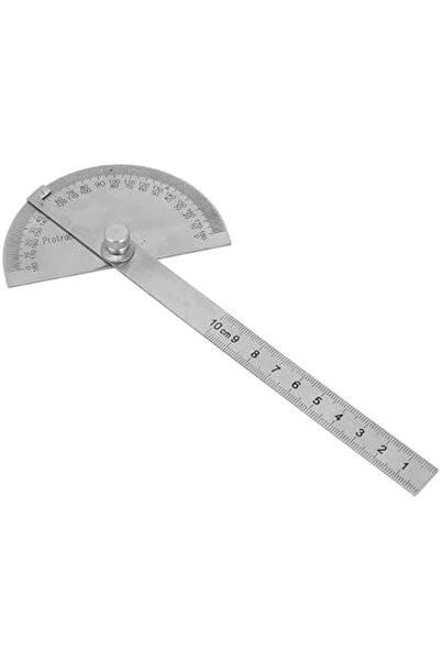 Duravel Angle Finder Protractor, 180°, Stainless Steel, 100mm Swing Arm, Precision Scale