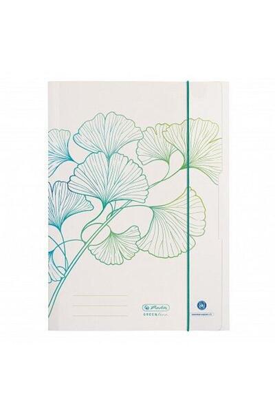 Herlitz A4 folder, recycled cardboard, with elastic, Ginkgo motif