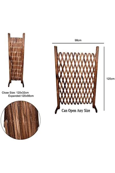 genric FFD Wooden Expandable Garden Fence - Portable Indoor and Outdoor Pet Gate, Trellis, Freestanding