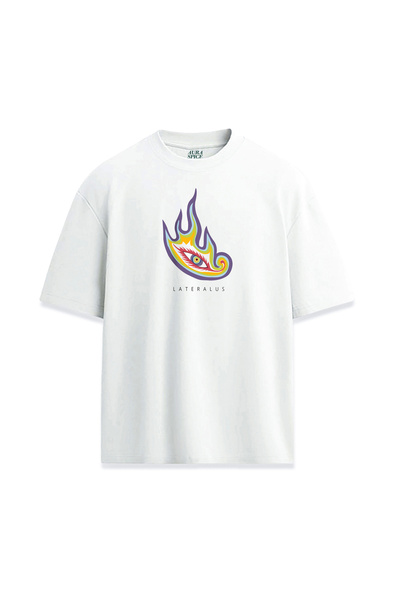 Darkia تي شيرت مطبوع بتصميم عين جانبية للجنسين