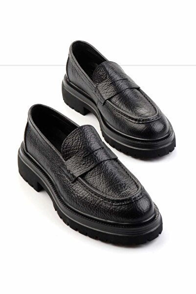 Bambi Siyah Leather Erkek Loafer Ayakkabı E01585747603
