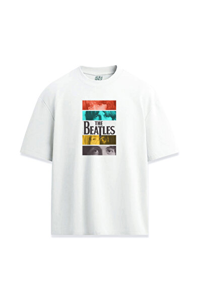 Darkia تي شيرت مريح للجنسين مطبوع بتصميم خاص لعضوي فرقة البيتلز