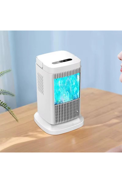 Tradeo Desktop Air Purifier with UV Light, LED Display, Digital Controls, Dual Fan System, 25W, White.