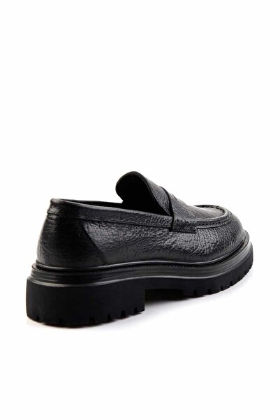 Bambi Siyah Leather Erkek Loafer Ayakkabı E01585747603