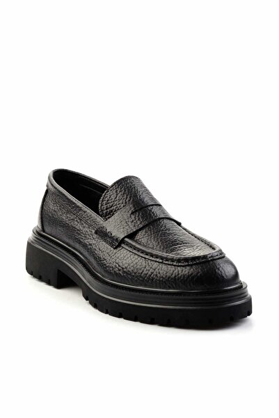 Bambi Siyah Leather Erkek Loafer Ayakkabı E01585747603