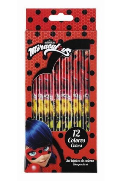 Disney Set of 12 colored pencils LADYBUG MARINETTE