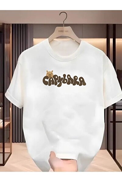 İnazuma Outdoors Unisex Oversize Baskılı Pamuklu Bisiklet Yaka Kısa Kollu BEY...