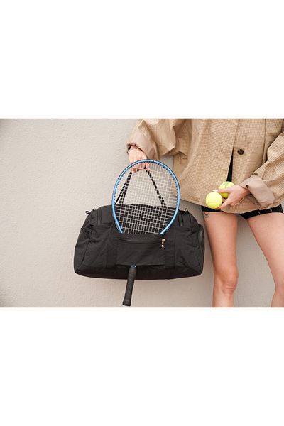 Solo Bag Crinkle Fabric Sports and Travel Bag with Shoe Compartment and Front Pocket with Waterproof Shoulder Strap